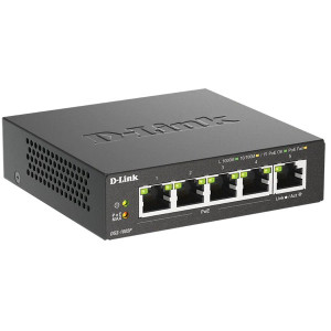 D-Link DGS-1005P 5-Port Gigabit Ethernet Switch (4 PoE+ ports), fanless, 10 Gbps switching capacity